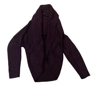 Apt 9 Women's Large cocoon cardigan open front sweater dark Purple Academia